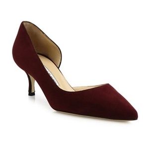 Manolo Blahnik Collina Suede d'Orsay Pump